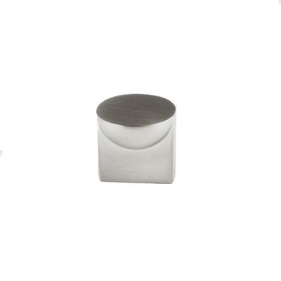 Bouton de meuble rond nickelé mat brossé diamètre 25 mm REI