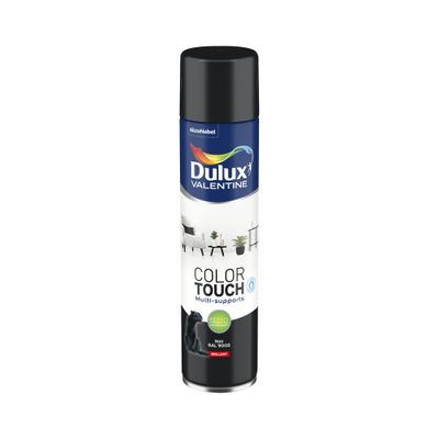 Bombe de peinture Color Touch maxi noir RAL 9005 brillant 600 mL - DULUX VALENTINE