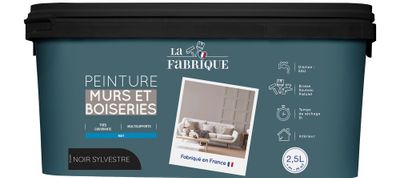 Peinture mur et boiserie Noir Sylvestre mat 2,5 L - LA FABRIQUE
