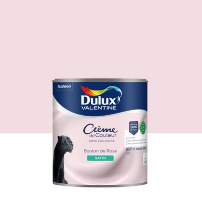 Peinture crème de couleur Bouton de Rose satin 0,5L - DULUX VALENTINE