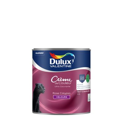 Peinture crème de couleur Rose Calypso velours 0,5L - DULUX VALENTINE