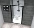 Porte de douche pivotante 100x195 cm profilé noir verre transparent 6 mm Serenity - OCEA