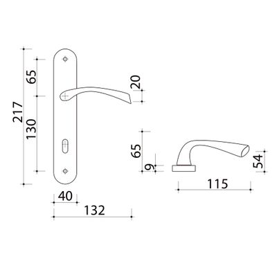 Poignées de porte Pop noir mat à clé ALPERTEC