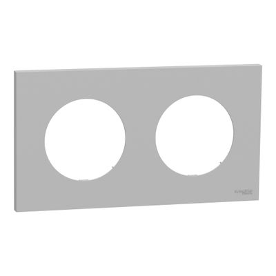 Plaque de finition 2 postes Odace 2025 gris galet - SCHNEIDER ELECTRIC