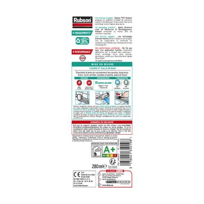 Mastic silicone Sanitaire Pure transparent 280 ml - RUBSON