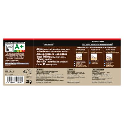 Enduit pâte clair 2 kg - SINTOBOIS