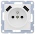 Prise 2 pôles + terre avec 2 USB Delta viva blanc SIEMENS