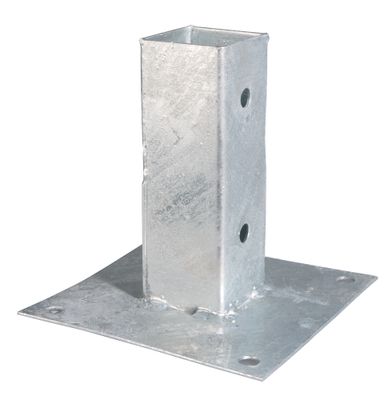 Embase poteau bois carré métal galvanisé - 71 x 71 x 150 mm - ALBERTS