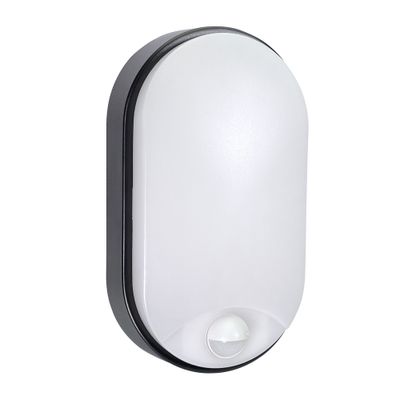 Hublot LED détecteur de mouvements Aludra noir IP65 1200 lumens blanc variable - TIBELEC