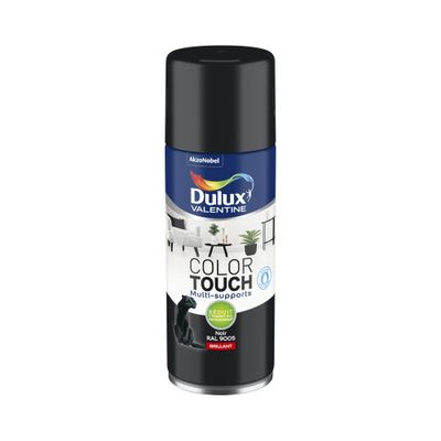 Bombe de peinture Color Touch noir RAL 9005 brillant 400 mL - DULUX VALENTINE