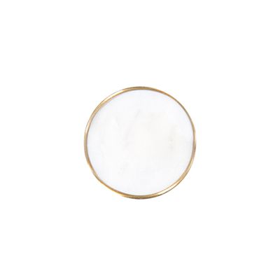 Bouton de meuble rond blanc laiton diamètre 40 mm REI