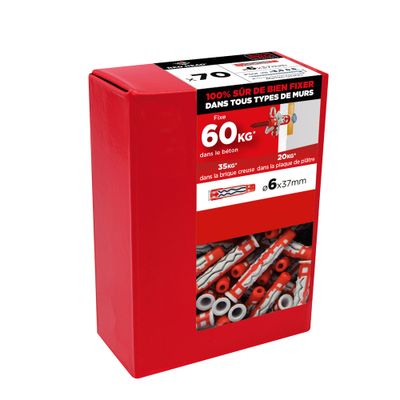 Chevilles MX 6 x 37 mm par 70 RED HEAD