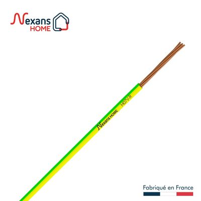 Fil électrique H07V-U 6 mm² rigide vert/jaune 10 m - NEXANS