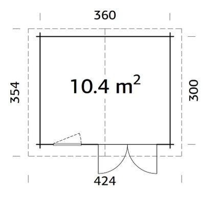Abri de jardin bois Bois Naturel  Klara 10,4m2 Livraison à domicile incluse