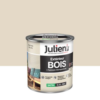 Peinture bois blanc perlé RAL 1013 satin 0,5 L - JULIEN