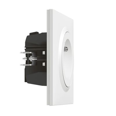 Prise électrique connectée encastrable avec terre + plaque Blanc - Dooxie with Netatmo LEGRAND