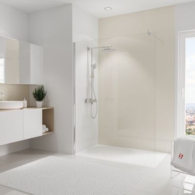 Panneau mural de douche 150x255 cm décor beige DécoDesign Brio - SCHULTE