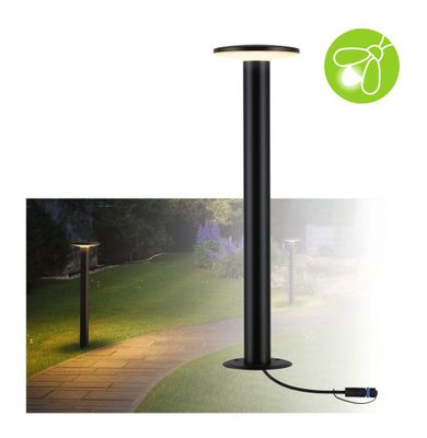 Borne extérieur LED 50cm Plug & Shine noir IP44 380 lumens blanc chaud - PAULMANN