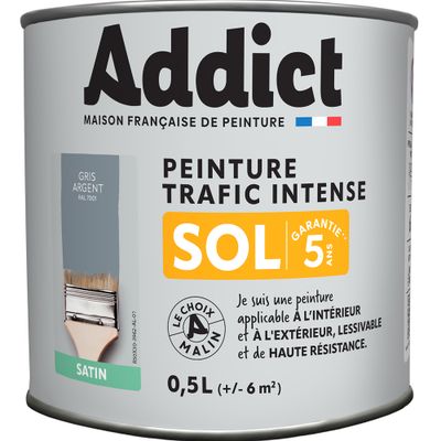 Peinture SOL Satin gris argent Ral 7001 0.5L - ADDICT