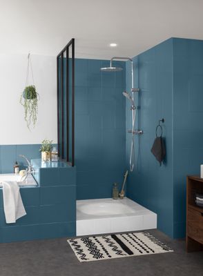 Peinture de rénovation pour salle de bain bleu pétrole finition satinée 0,75L - V33