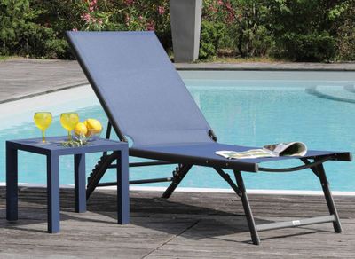 Table basse lou 40x40 aluminium bleue PRO LOISIR Livraison à domicile incluse