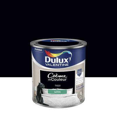 Peinture Crème de Couleur Noir satin 0,5 L - DULUX VALENTINE