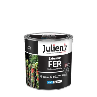 Peinture fer noir mat 2 L - JULIEN