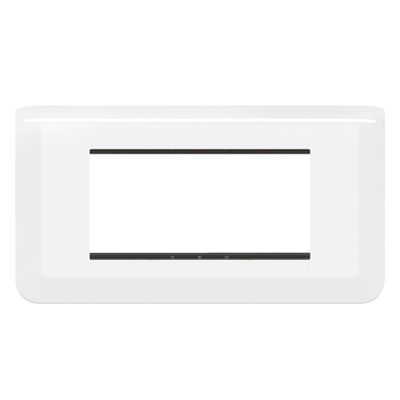 Plaque avec support horizontale 4 modules finition blanche Mosaic LEGRAND