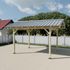Carport double pente bois massif naturel 17.85 m²  - HABRITA