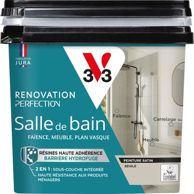 Peinture de rénovation pour salle de bain seigle finition satinée 0,75L - V33