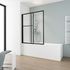 Pare-baignoire extensible 2 volets coulissant 140x70-118 cm profilé noir verre transparent - SCHULTE