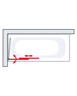 Pare-baignoire extensible 2 volets coulissant 140x70-118 cm profilé noir verre transparent - SCHULTE