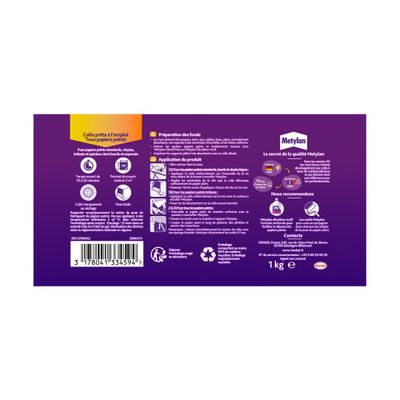 Colle tous papiers peints prêt à l'emploi 1 kg METYLAN