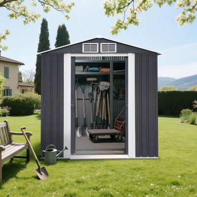 Abri de jardin en métal avec toit 2 pentes 2,55 m², Livraison à domicile incluse - HABRITA