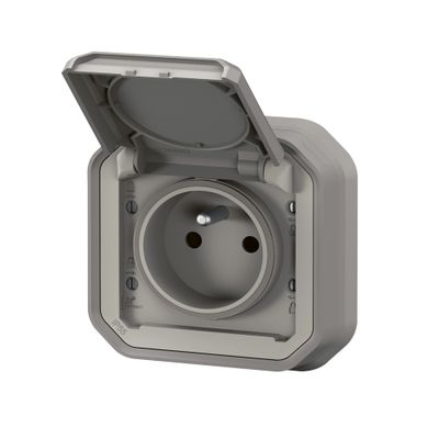 Prise 2 pôles + terre encastrable Plexo gris IP55 - LEGRAND