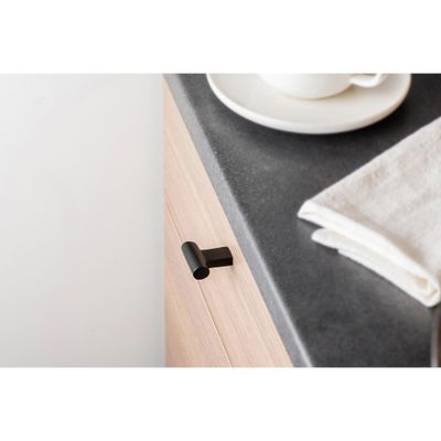 Bouton de meuble en T zamak noir mat 33 x 31 x 12 mm par 4 REI