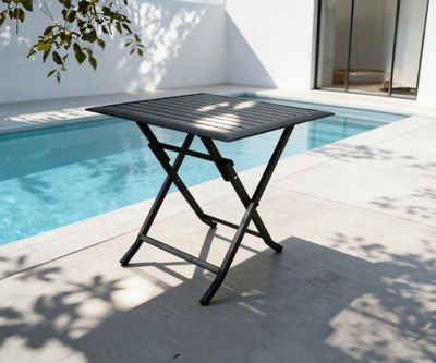 Table de jardin carré Dahlia 2 en aluminium 70x70x72 cm