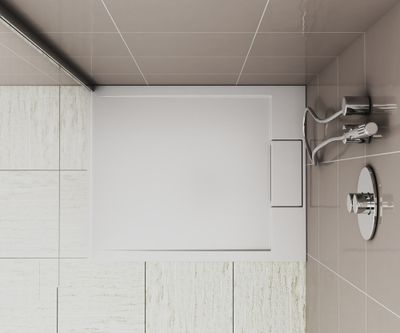 Receveur de douche 80x100 cm résine blanc brillant Island - OCEA