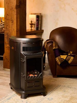 Poêle à gaz infrableu BELFORT 3,4 kW avec détendeur noir - FAVEX