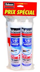 Mastic Joint Silicone Salle de bain saine blanc 280 ml par 2 - RUBSON, 681732, Peinture et droguerie