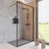 Paroi de douche à l'italienne 140x200 cm profilé noir verre sérigraphié cadre noir 6 mm New Style - SCHULTE