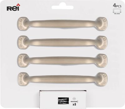 Poignée de meuble nickel mat entraxe 96 mm par 4 REI