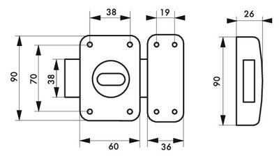 Verrou de porte d'entrée Apache à bouton et cylindre 45 mm anthracite 3 clés THIRARD