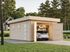Garage en bois toit plat Rasmus avec porte bois - ép.44mm - 25,5 m² hors-tout - PALMAKO