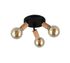 Plafonnier 3 spots E27 Lamego noir et bois 3x10W - REALITY