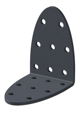Equerre multi trous gris anthracite 60 x 60 mm