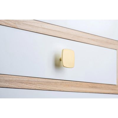 Bouton de meuble carré laiton 42 x 42 mm REI