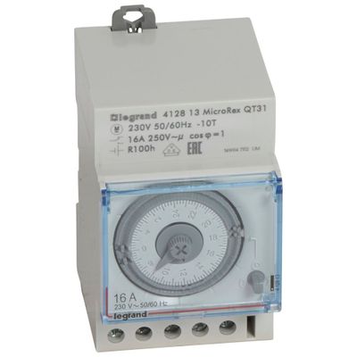 Interrupteur horaire analogique journalier modulaire avec réserve 100h - Lexic LEGRAND