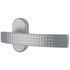 Poignées de porte sur rosaces ovales à cylindre Ibiza gris inox ALPERTEC