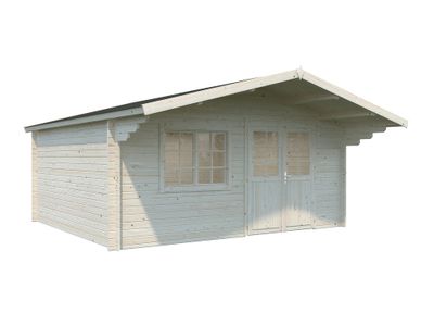 Chalet de jardin Britta bois naturel ép.40 mm - 29,9 m² hors-tout - Livraison à domicile incluse - PALMAKO